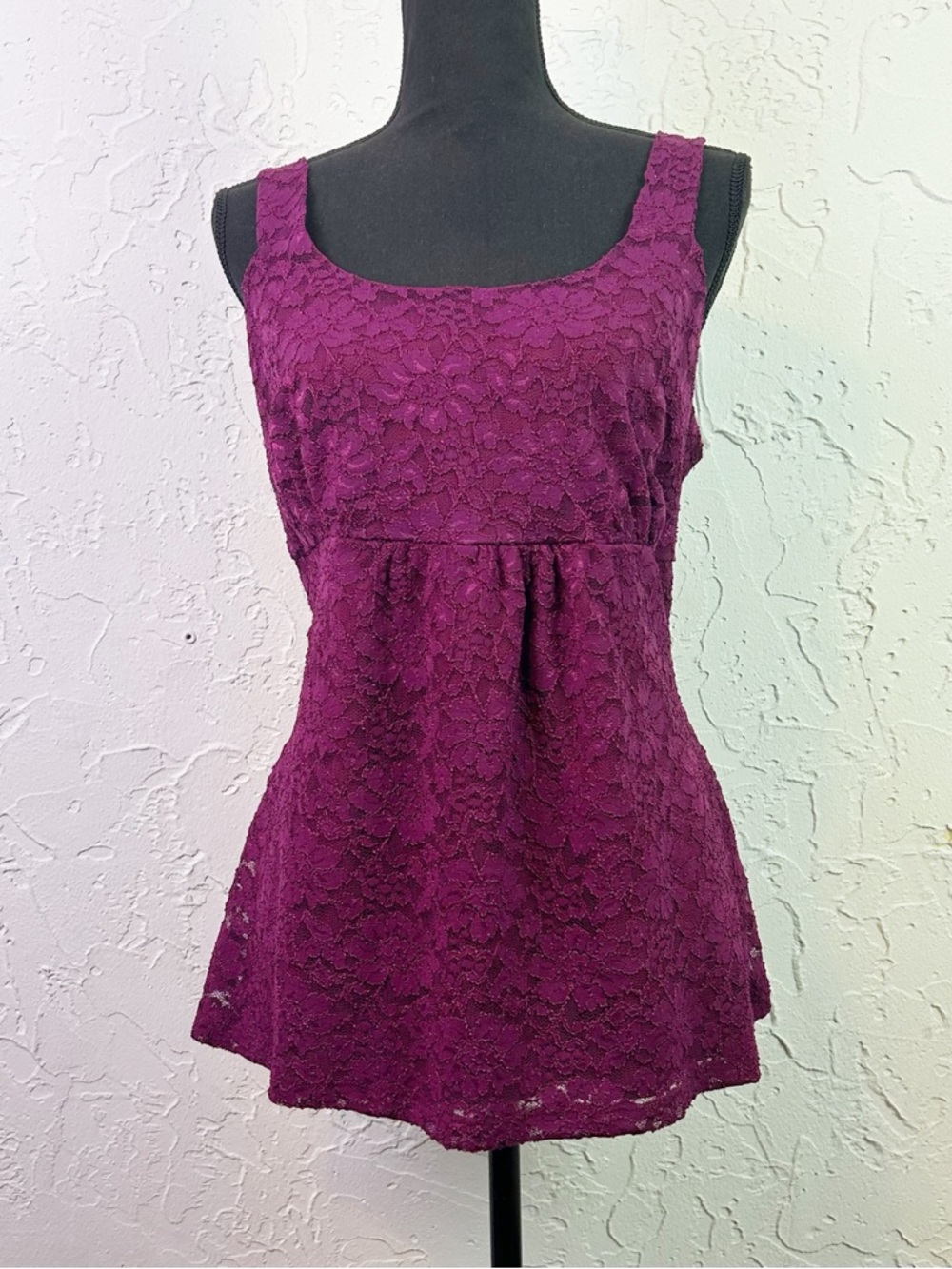 Vintage Y2K Purple Lace Babydoll Tank Top Size 14/16 NWT Fairy Whimsigoth